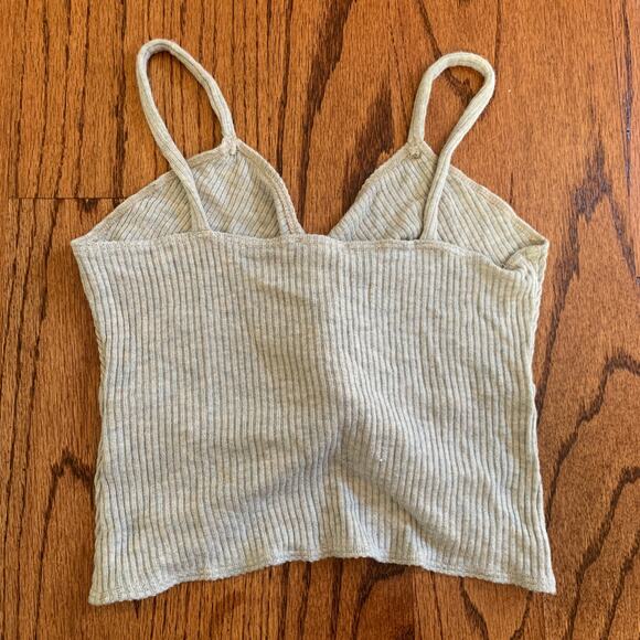 Reformation Jonna Twist Front Top | Heathered Oat Gray | Size Small - Picture 4 of 6